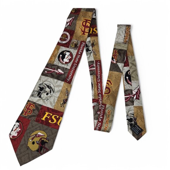 Eagles Wings Florida State University Seminoles Neck Tie 100% Silk Football Fan - Picture 1 of 5